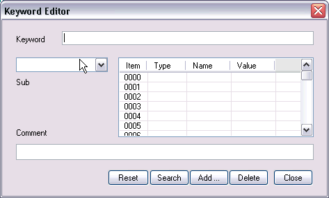 Keyword editor